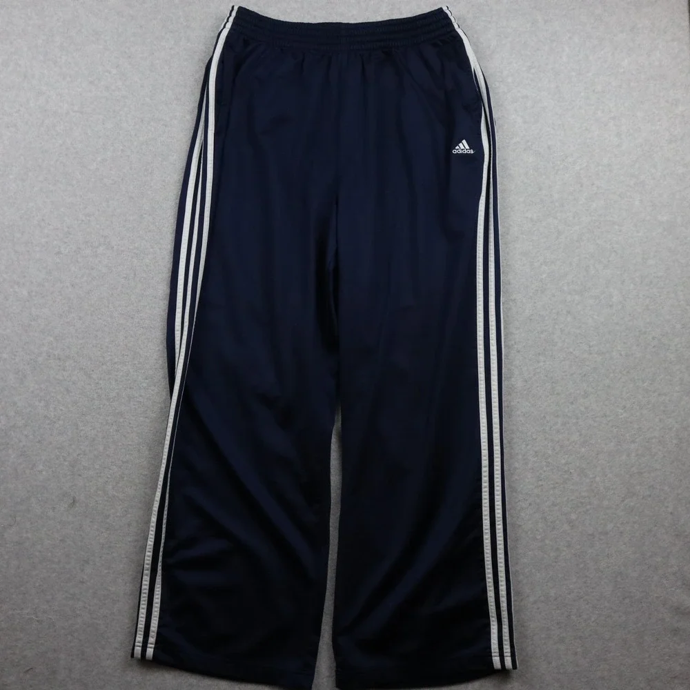 Adidas Pants Mens XL Activewear Track Wide Leg Gym Training Sports Athletic Blue